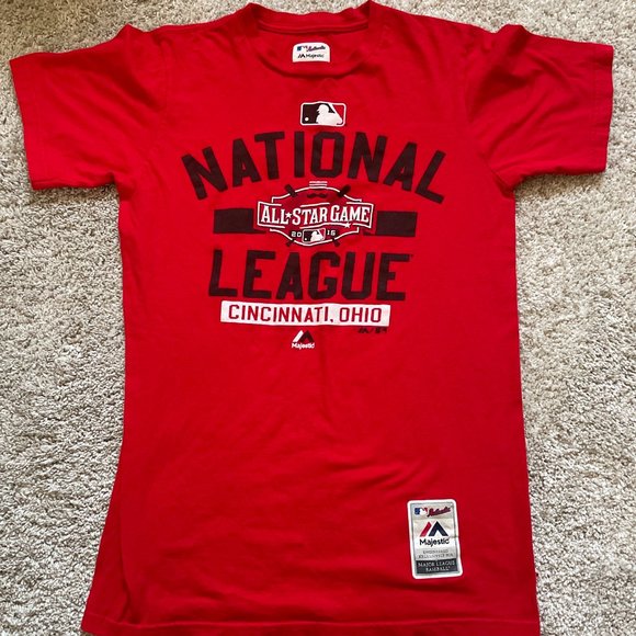 Majestic Men's Cincinnati Reds MLB 2015 All Star Game Size Small Red T-shirt - Picture 1 of 6